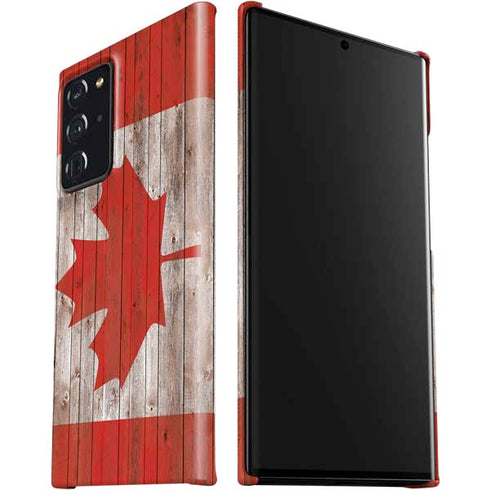 Canadian Flag Dark Wood Galaxy Note20 Ultra 5G Lite Case